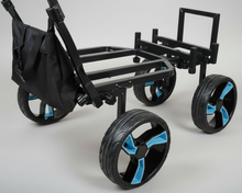 Load image into Gallery viewer, fishing trolley with light blue and black wheels Drennan
