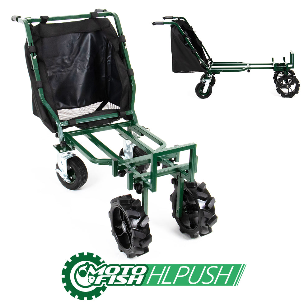 Motofish HL Push Swivel Wheels Trolley Green